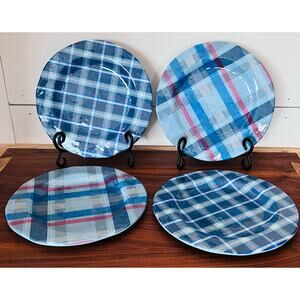 TAG Melamine Plaid Dinner Plates (4) 11” G11073